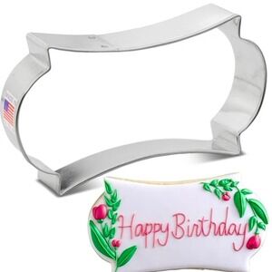 Pair of Large Long Plaque Cookie Cutters 5 Inch Steel Frame Made in USA